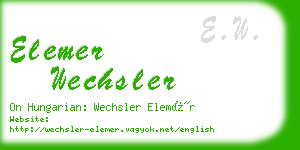 elemer wechsler business card